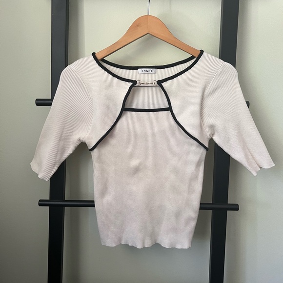 Cream Ribbed Top (S) - Picture 3 of 5